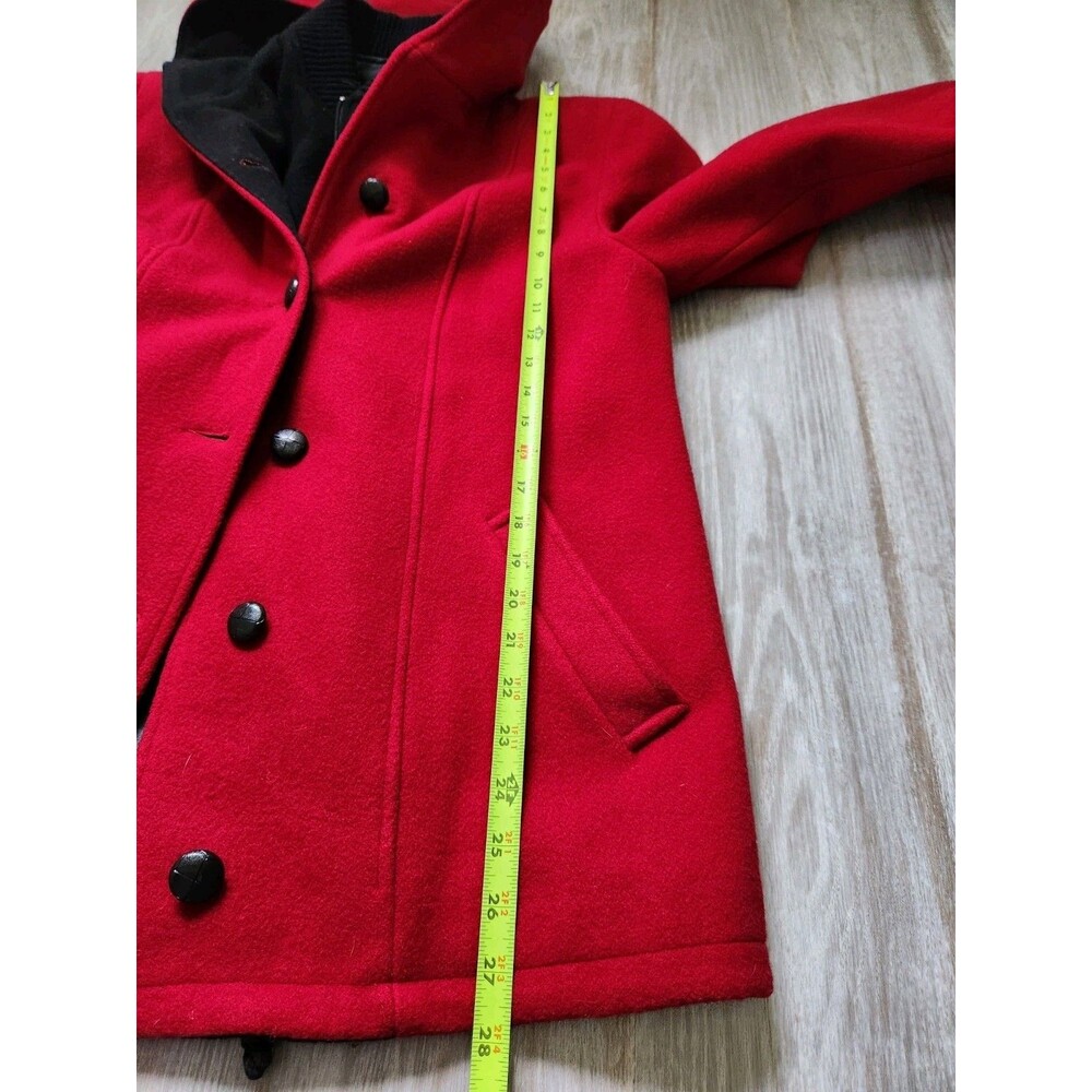 VTG Mackintosh Wool Hooded Vest Coat Red Black Plaid Womens Sz 10 USA Made EUC - Picture 8 of 10
